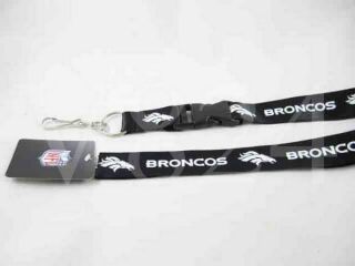 NFL Denver Broncos Lanyard Keychain Key Chain Black White