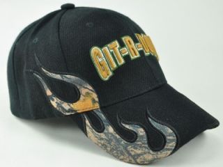 Git R DONE Larry The Cable Guy Side Flame Cap Hat Black