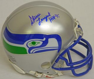 Steve Largent signed Seahawks Throwback Riddell mini helmet with HOF