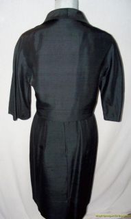 Vintage 60s Dress Cropped Jacket LG Black Silk Mint