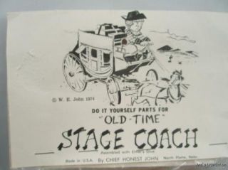 Vintage 1974 Old Time Stage Coach Wood Kit Buggy Car