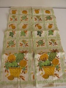 Vintage Mid Century Retro Leacock Linen Kitchen Dish Towels 2