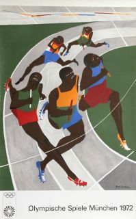 Jacob Lawrence The Runners 1972 Poster