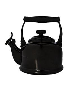 Le Creuset Black traditional kettle with fixed whistle   House of Fraser