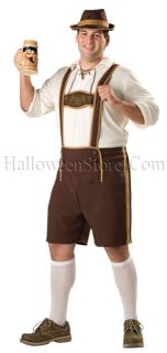 Bavarian Guy Plus Size Adult Costume includes Lederhosen, Pullover