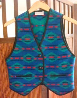 Pendleton Wool Navajo Indian Ladies Blanket Vest Jacket 8 M