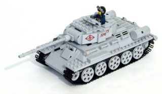 Lego WWII Russian T 34 85 Medium Tank Military Model Set Cutom