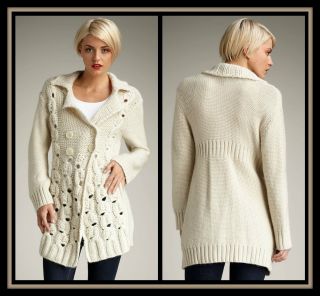 Nanette Lepore Kissy Cardigan Coat L Large 10 12 14 $448 Sweater Wool