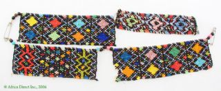 Zulu Beaded Panels for Hats Aprons African Beadwork Old