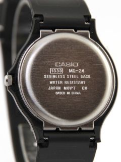 CASIO MQ 24 1B Standard Time / Military Dial Resin Mens Watch 30m WR