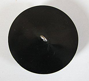 LG Black Bakelite Chunky Button Faceted Center 1 3 4