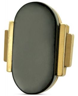 Tahari Ring, Gold Tone Oval Black Stone Ring