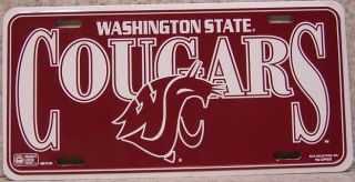 NCAA Aluminum License Plate Washington State University Cougars New