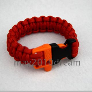 Camping Paracord Cord Bracelets Whistle Buckle Survival