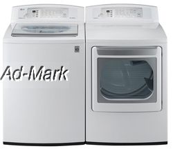 LG Top Load Washer and Dryer WT4801CW DLE4801W