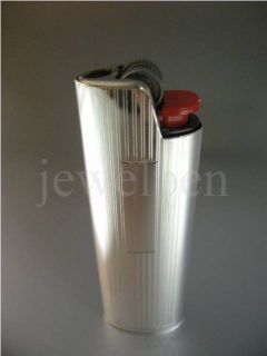Silver Cover Pinstripe for BIC Lighter Including BIC Lighter