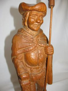 Holzfigur Figur Nachtwächter Mit Laterne Und Hellebarde 40 Cm