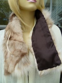 Genuine Textured Sheared Fox Fur Scarf Wrap