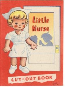 Vintge Little Nurse Paper Dolls LZR RPRO ORG Sz