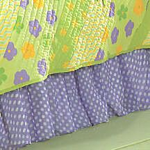 GABRIELLA Twin Quilt Floral Purple Yellow Lime Green Hot Polka Dot Set