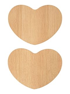 Linea Scandi oak heart placemats set of 2   