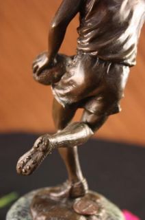 Bronze Statue Union League Rugby Football Player Trophy Sculpture