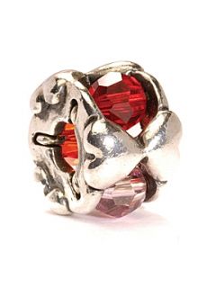 Trollbeads Valentine silver and glass charm bead   