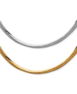 14k Gold and White Gold Necklace, 20 Reversible Omega   Necklaces