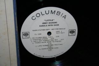 Little Jimmy Dickens Handle with Care LP Record DJ Promo Columbia 2288