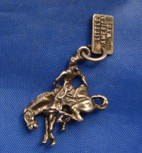 Vintage Silver LITTLE AMERICA WYO Rodeo Bucking Horse Charm