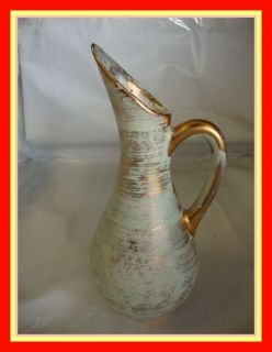 Stangl Vase Pitcher Antique Gold 22K 8H