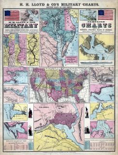 Civil War H H Lloyd Cos Campaign 1861 Map