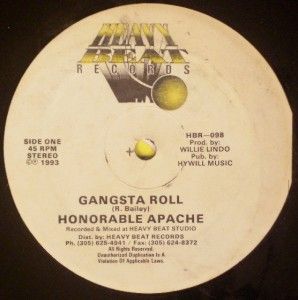12 Reggae Single Honorable Apache Gangsta Roll 1993 Heavy Beat Listen