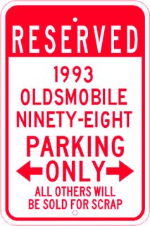 1993 93 Oldsmobile Ninety Eight Parking Sign