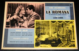Gina Lollobrigida Daniel Gelin La Romana Fotobusta Originale 1954 2 Da
