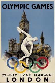 London 1948 Olympics Official Historic Poster