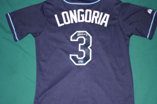 Evan Longoria Autographed Majestic Alt Home Baseball Jersey Tampa Bay