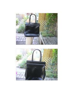 Vintage Longchamp Black Large Leather Bag Tote