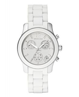 Michael Kors Watch, Womens Chronograph White Silicone Bracelet 34mm