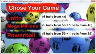 make a simple choice to use Lotto, Mega Millions or Powerball format