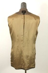 Womens Brown Herringbone Louben 2pc Pant Suit Classic Career Wool