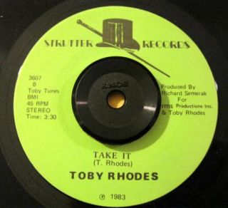 Modern Soul 45 Toby Rhodes Take It Louie on The Line on Strutter Recs