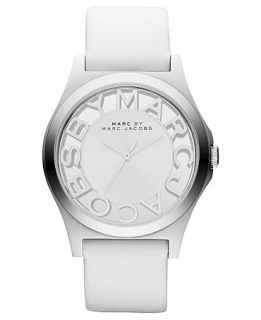 Marc by Marc Jacobs Watch, Womens White Leather Strap 40mm MBM1241