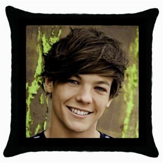 NEW* LOUIS TOMLINSON ONE DIRECTION Black Cushion Cover Throw Pillow