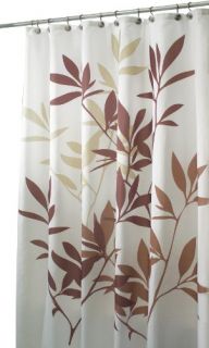 New InterDesign Leaves Long Shower Curtain Brown