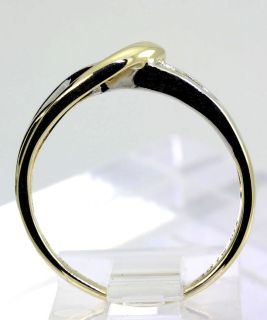 Cognac Round Diamond 9K 2 Tone Gold Sculptured Love Knot Ring