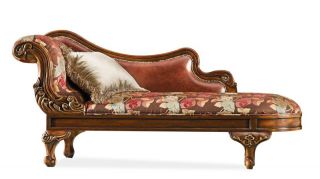 Antiqued Walnut French Nouveau Chaise Lounge Sofa OI4193 CV2