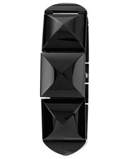 Vince Camuto Watch, Womens Black Tone Adjustable Pyramid Covered Link