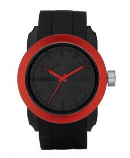 Diesel Watch, Black Textured Silicone Bracelet 44mm DZ1457