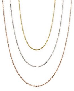 Gold, 14k Rose Gold and 14k White Gold Necklaces, 16 24 Faceted Chain
